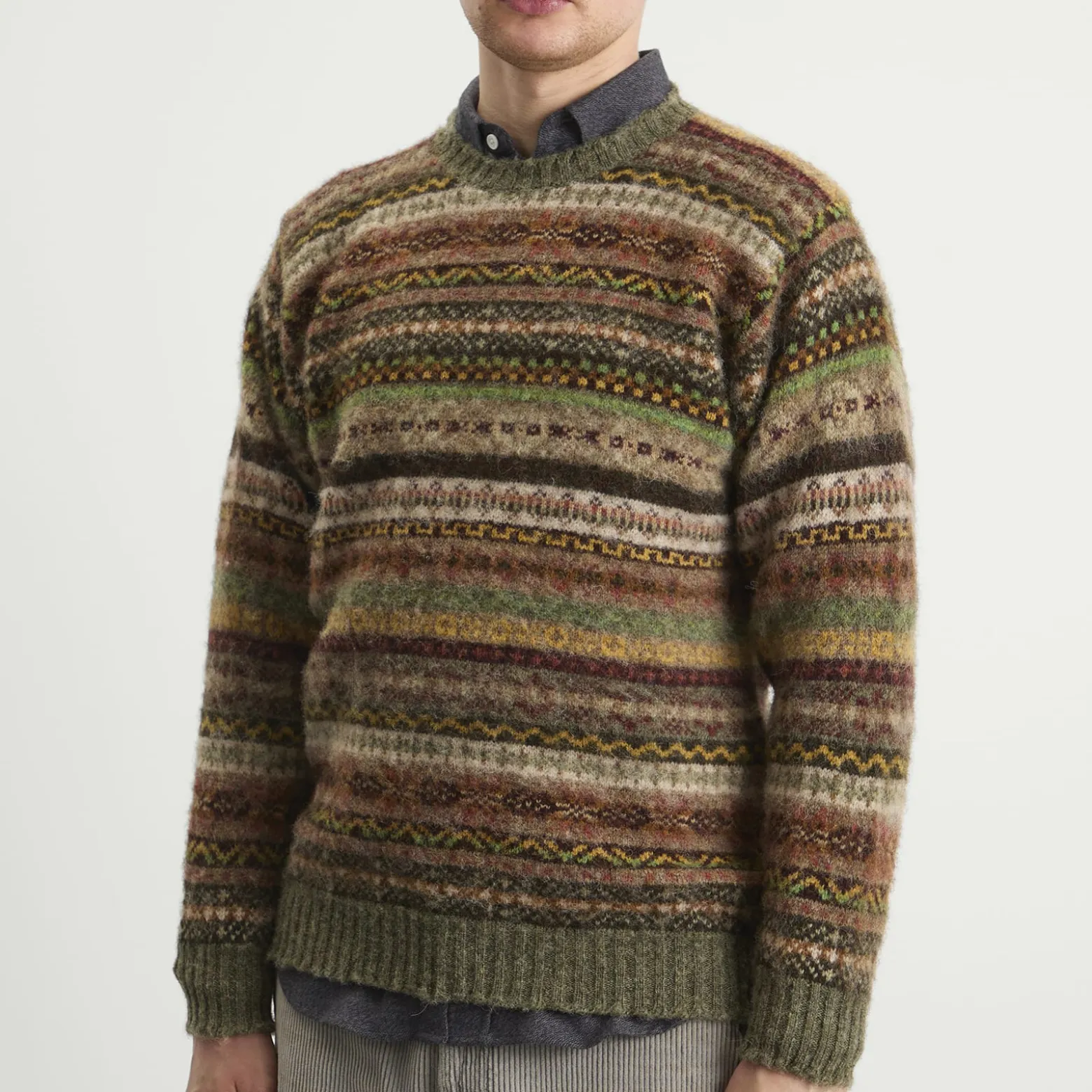 Jamieson's of Shetland Brushed Fair Isle Crew Knit