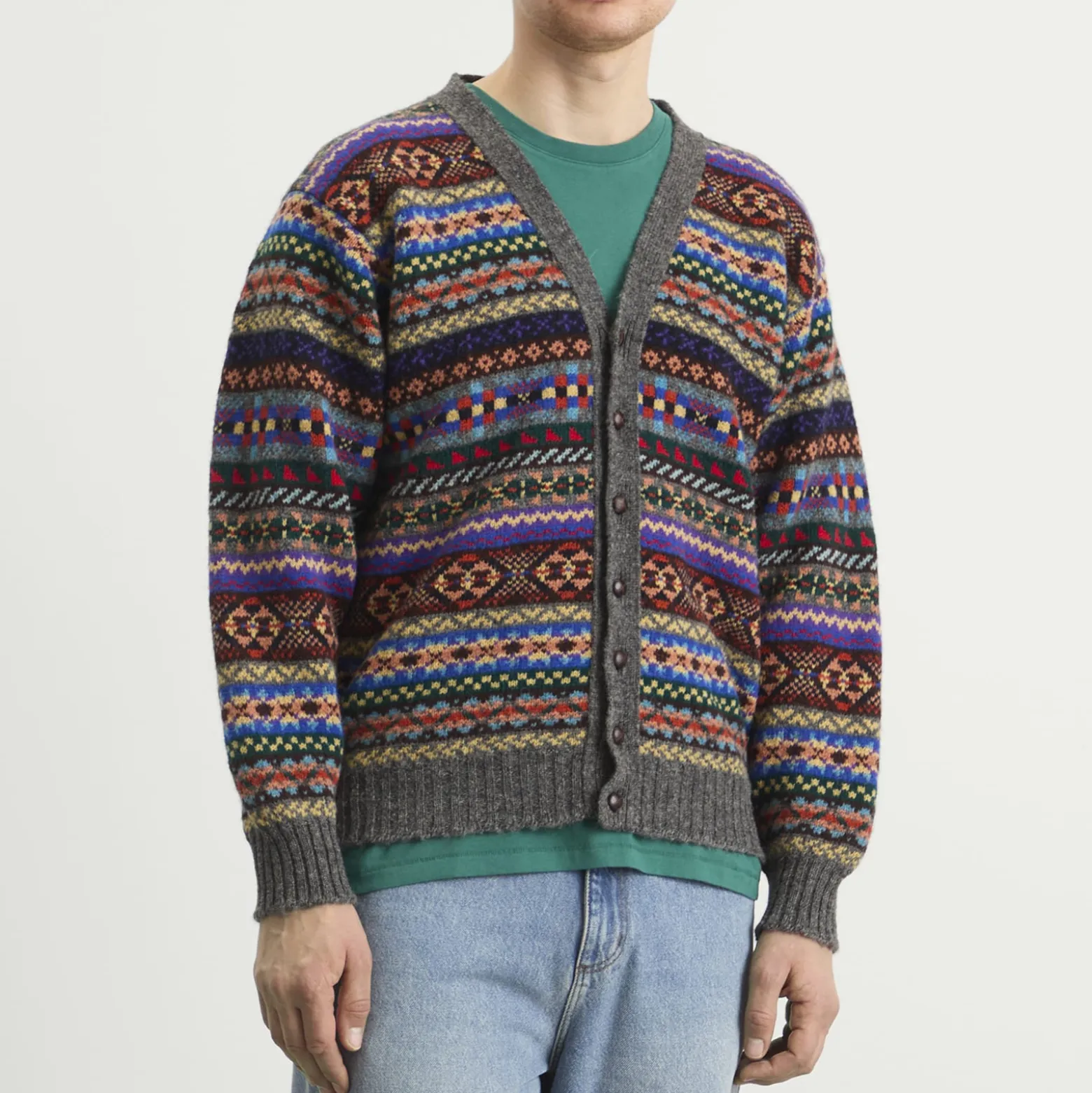 Jamiesons of Shetland Fair Isle V-Neck Cardigan