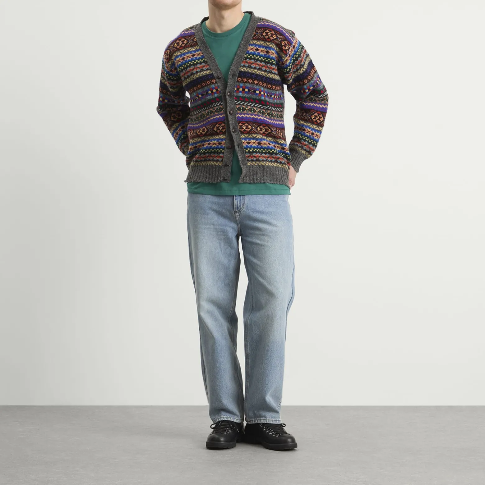 Jamiesons of Shetland Fair Isle V-Neck Cardigan