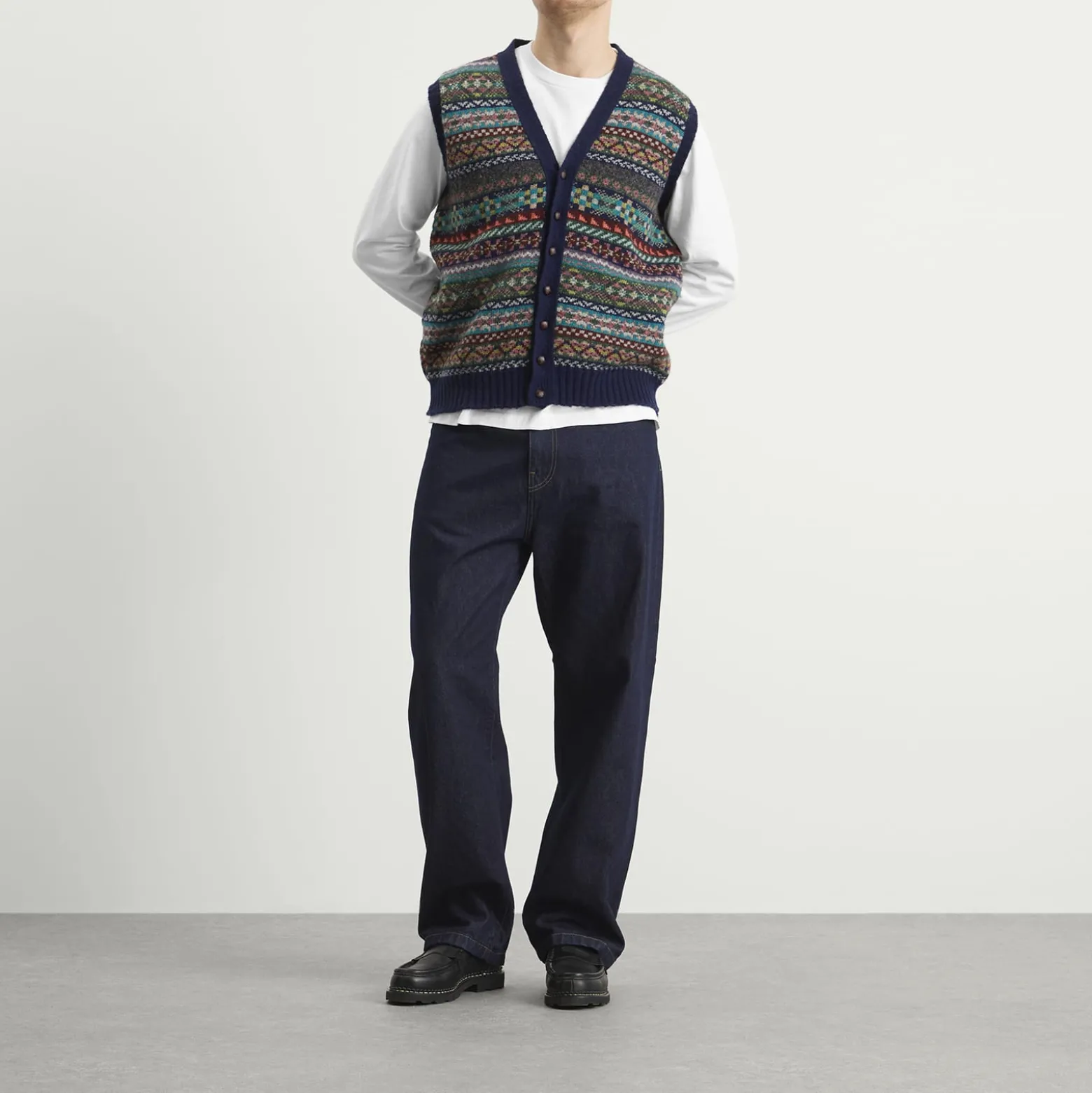 Jamieson's of Shetland Fair Isle Button Through Vest