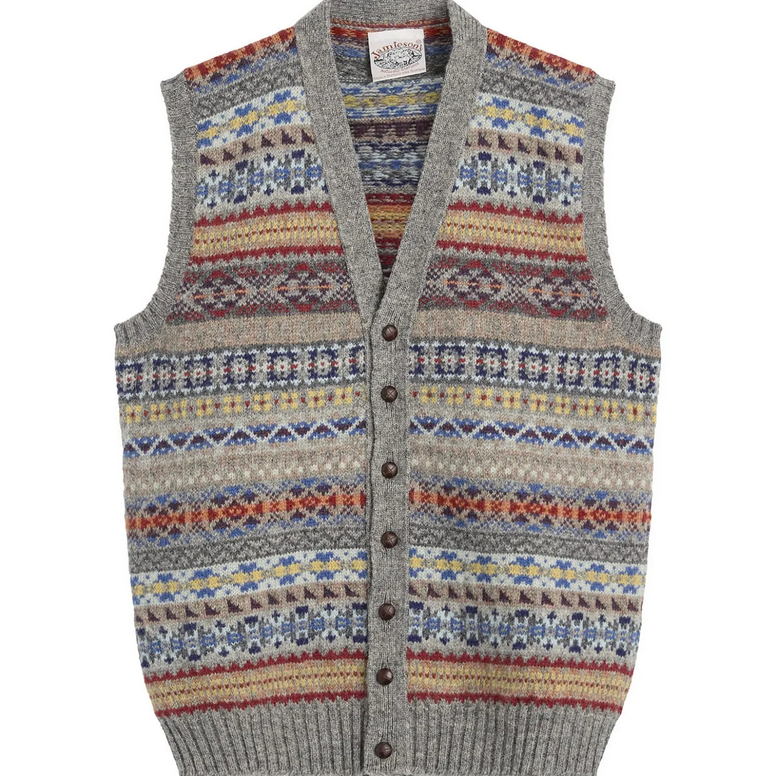 Jamieson's of Shetland Fair Isle Button Through Vest