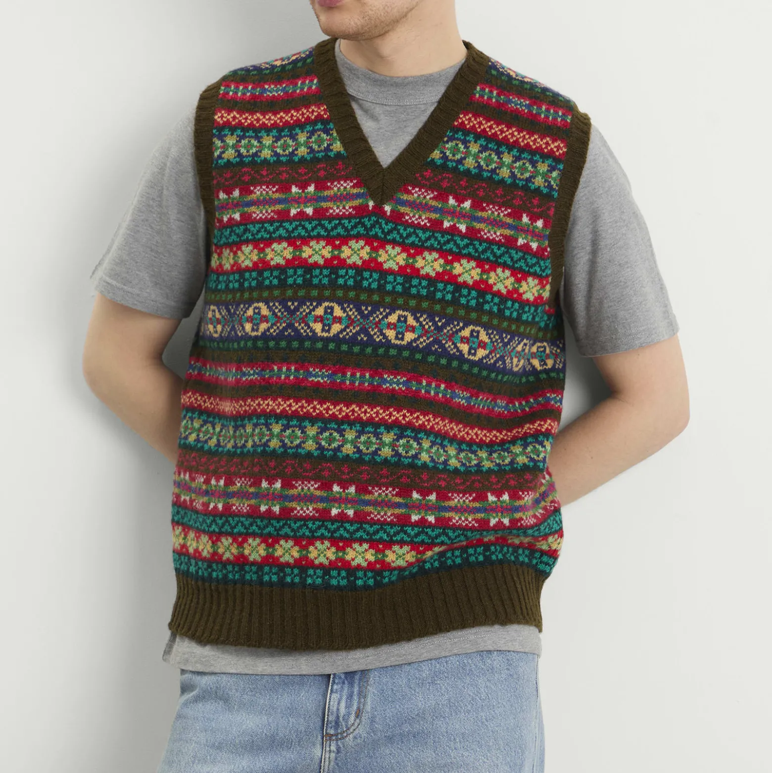 Jamieson's of Shetland Fair Isle V-Neck Vest