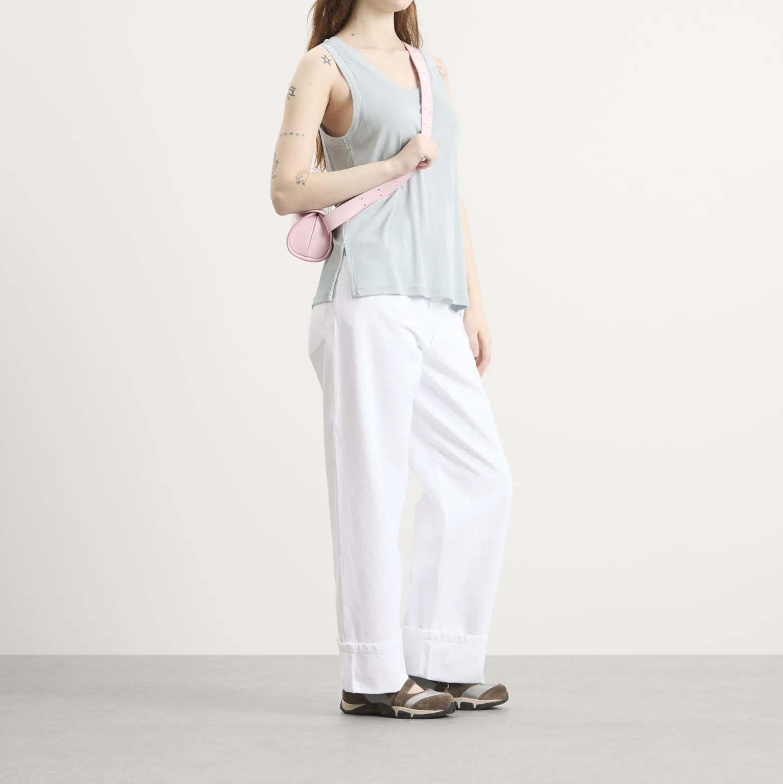 Jil Sander Cannolo SM Leather Shoulder Bag