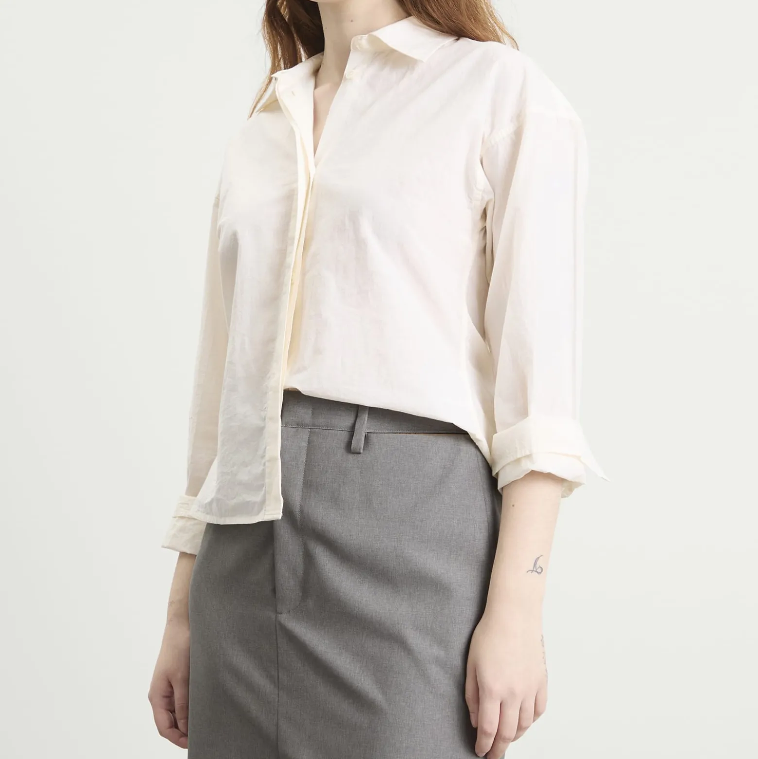 Jil Sander High Waist Skirt with Slashed Side Waistband