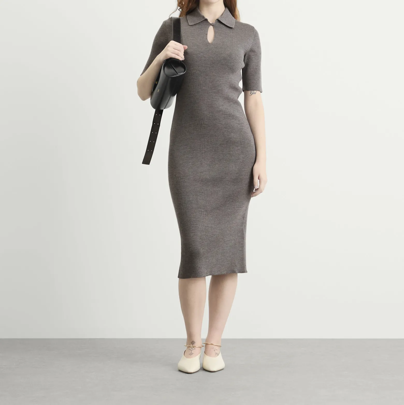 Jil Sander Knitted Polo Midi Dress