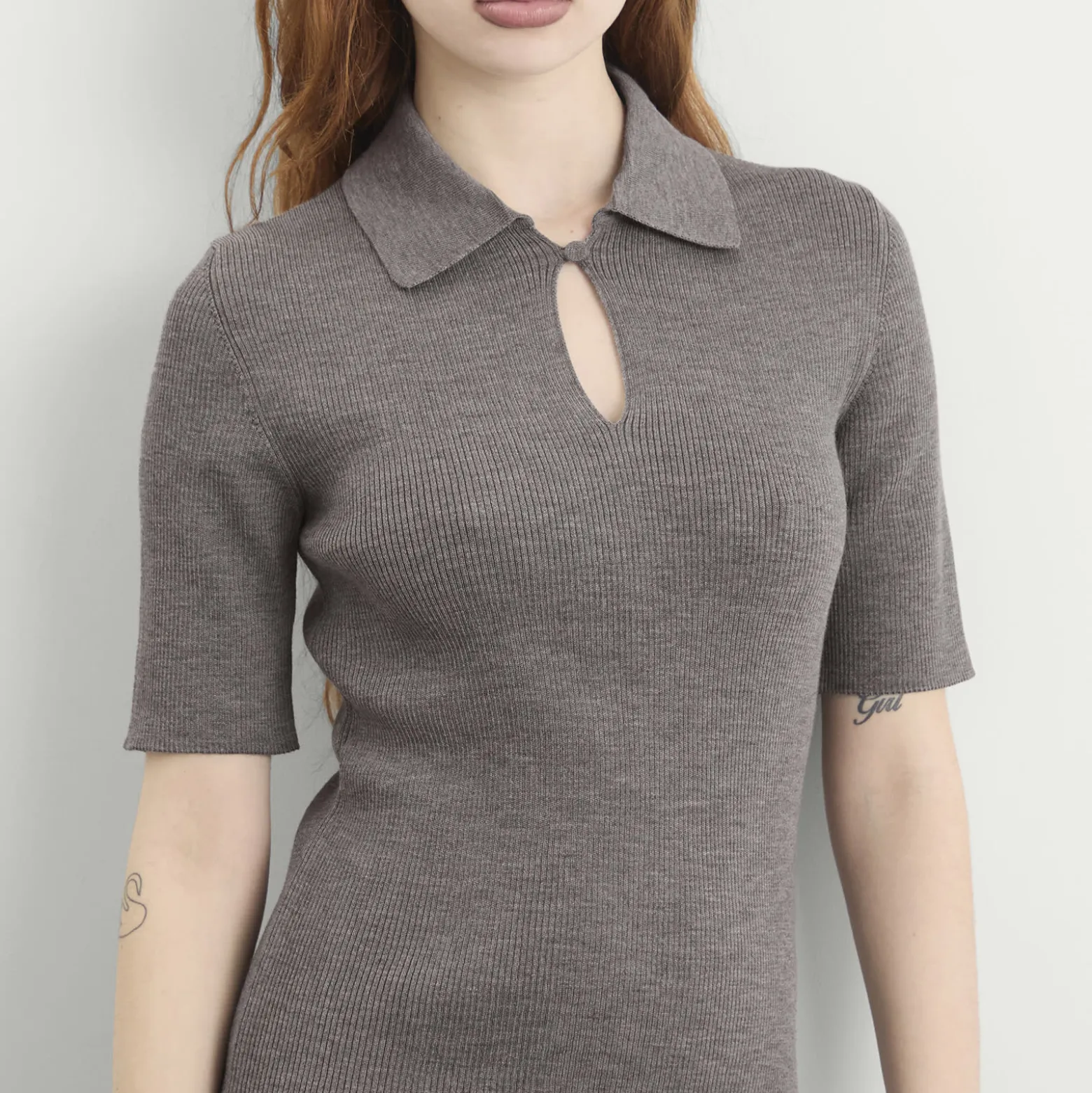 Jil Sander Knitted Polo Midi Dress