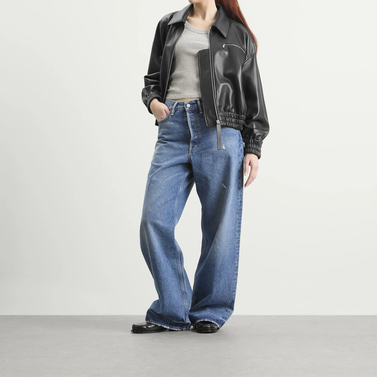 Jil Sander Leather Bomber Jacket