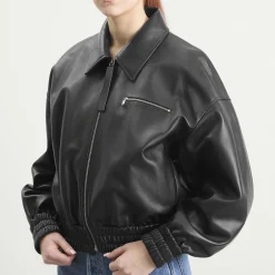 Jil Sander Leather Bomber Jacket