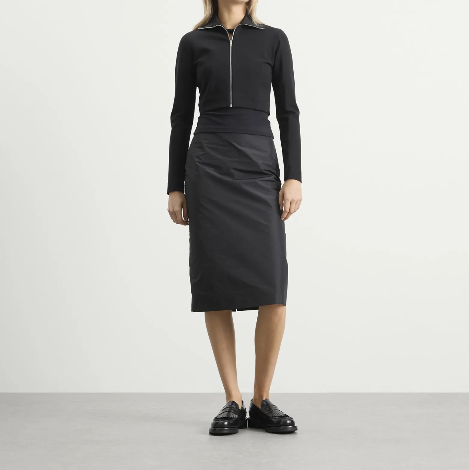 Jil Sander Zip Up Jacket with Ribbed Collar