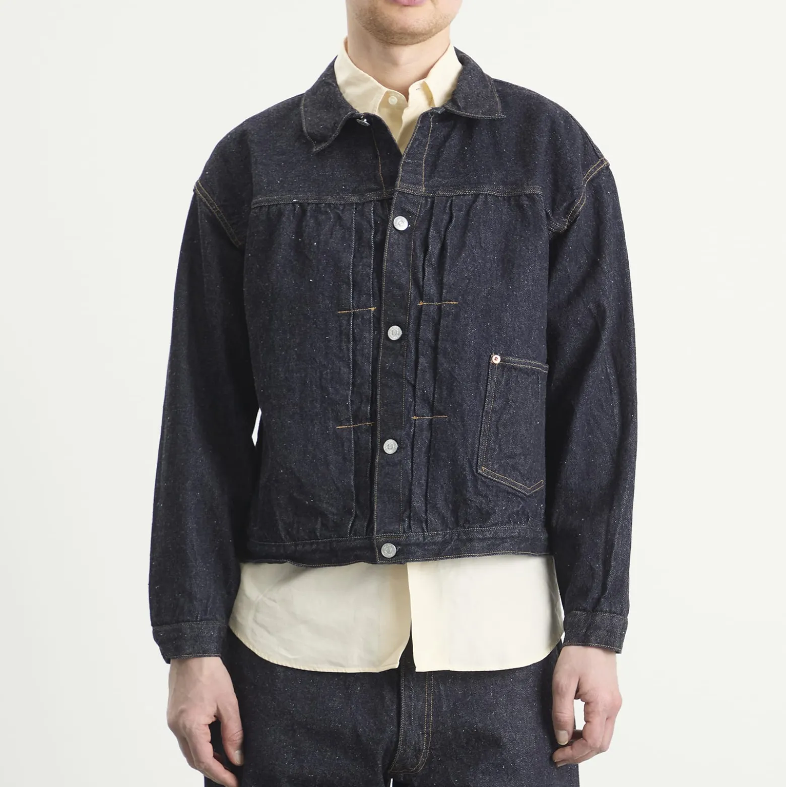 Kaptain Sunshine Indigo Wash Denim Tracker Jacket