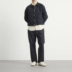 Kaptain Sunshine Indigo Wash Denim Tracker Jacket