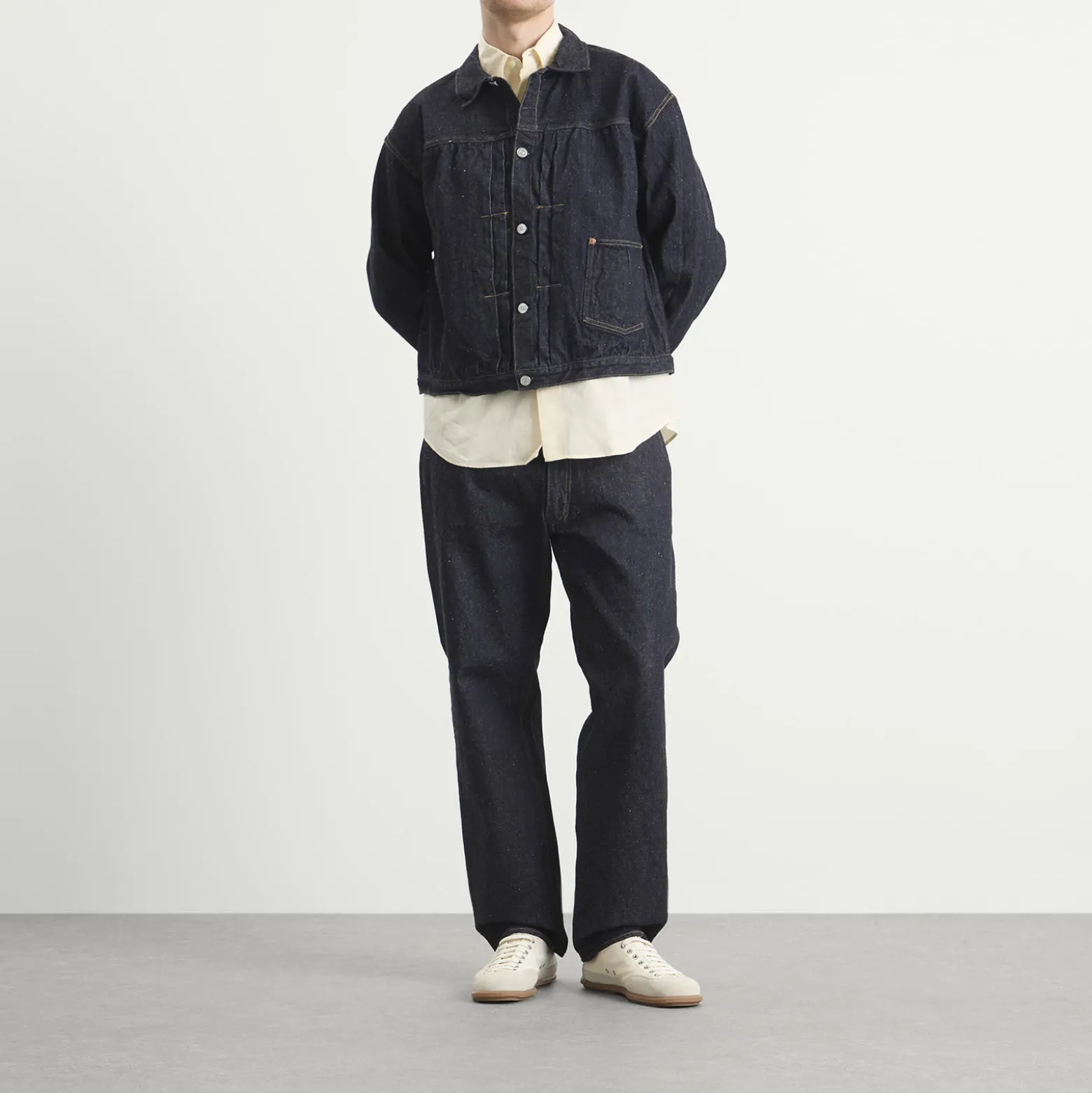 Kaptain Sunshine Indigo Wash Denim Tracker Jacket