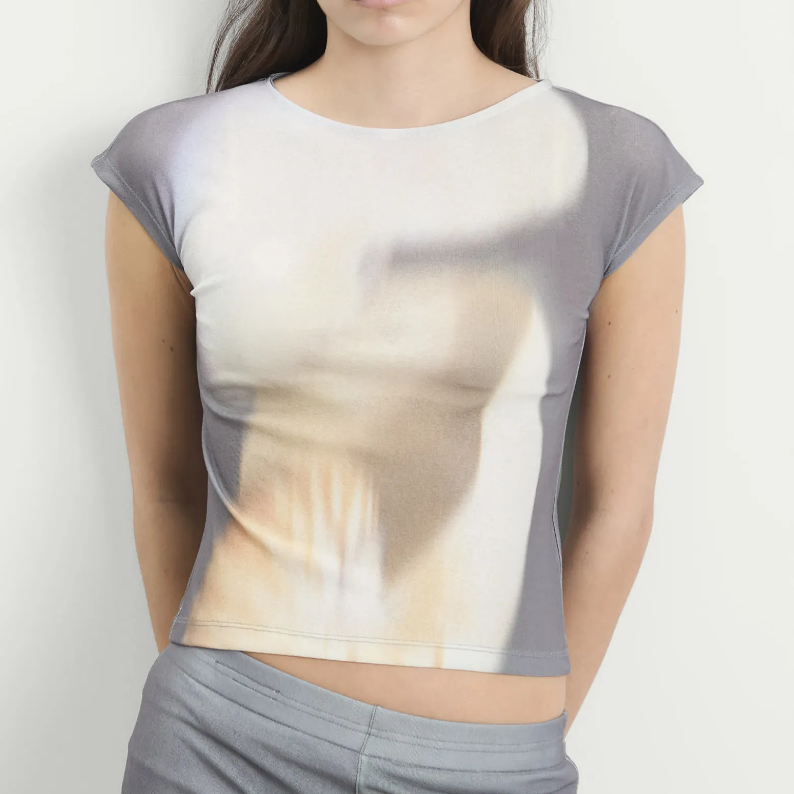 Kijun Print Cap Sleeve Top
