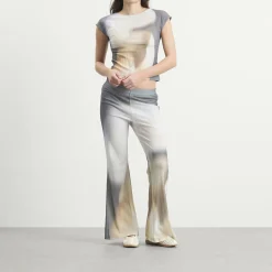 Kijun Sheer Print Flared Pants