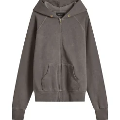 Les Tien Heavyweight Raglan Oil Washed Zip Hoodie