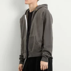 Les Tien Heavyweight Raglan Oil Washed Zip Hoodie
