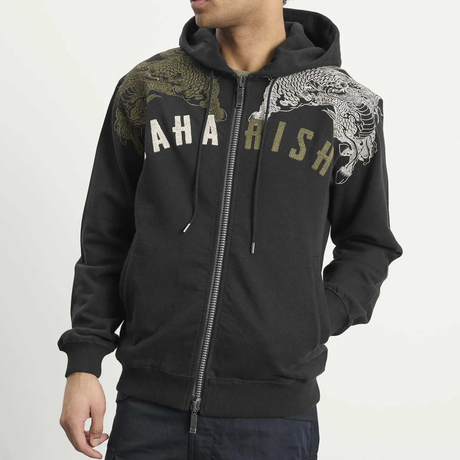 Maharishi Kirin Embroidered Zip Hoodie