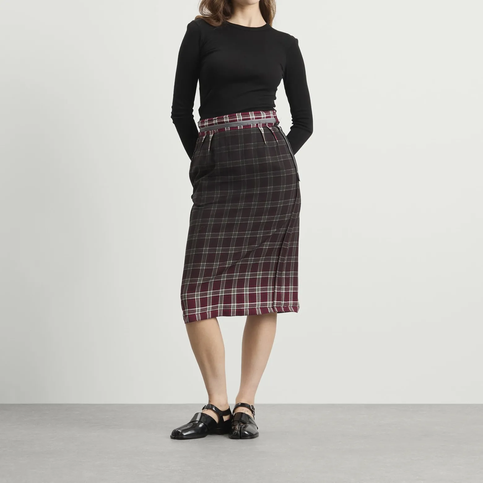 Maison Margiela Check Midi Skirt