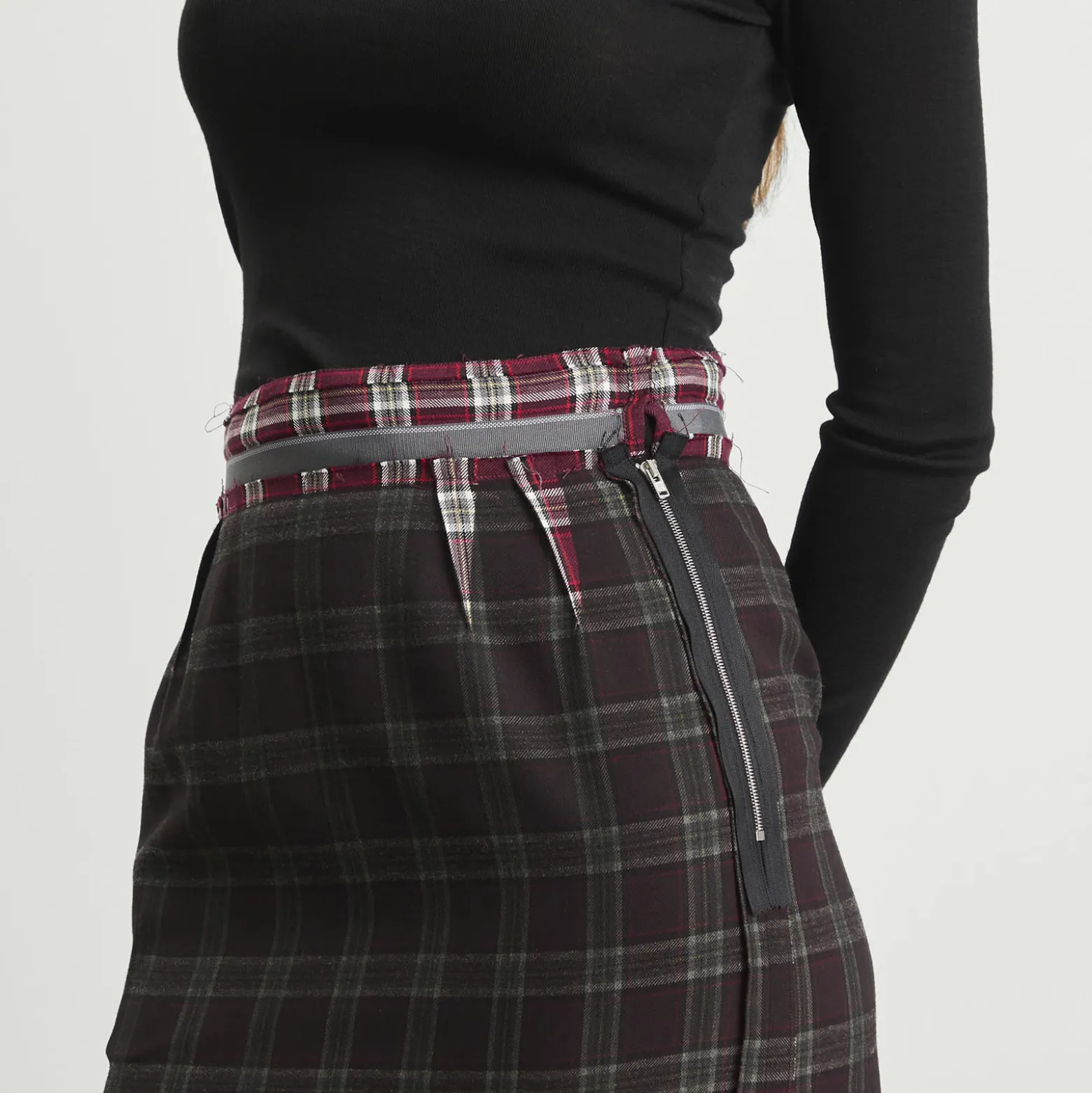 Maison Margiela Check Midi Skirt