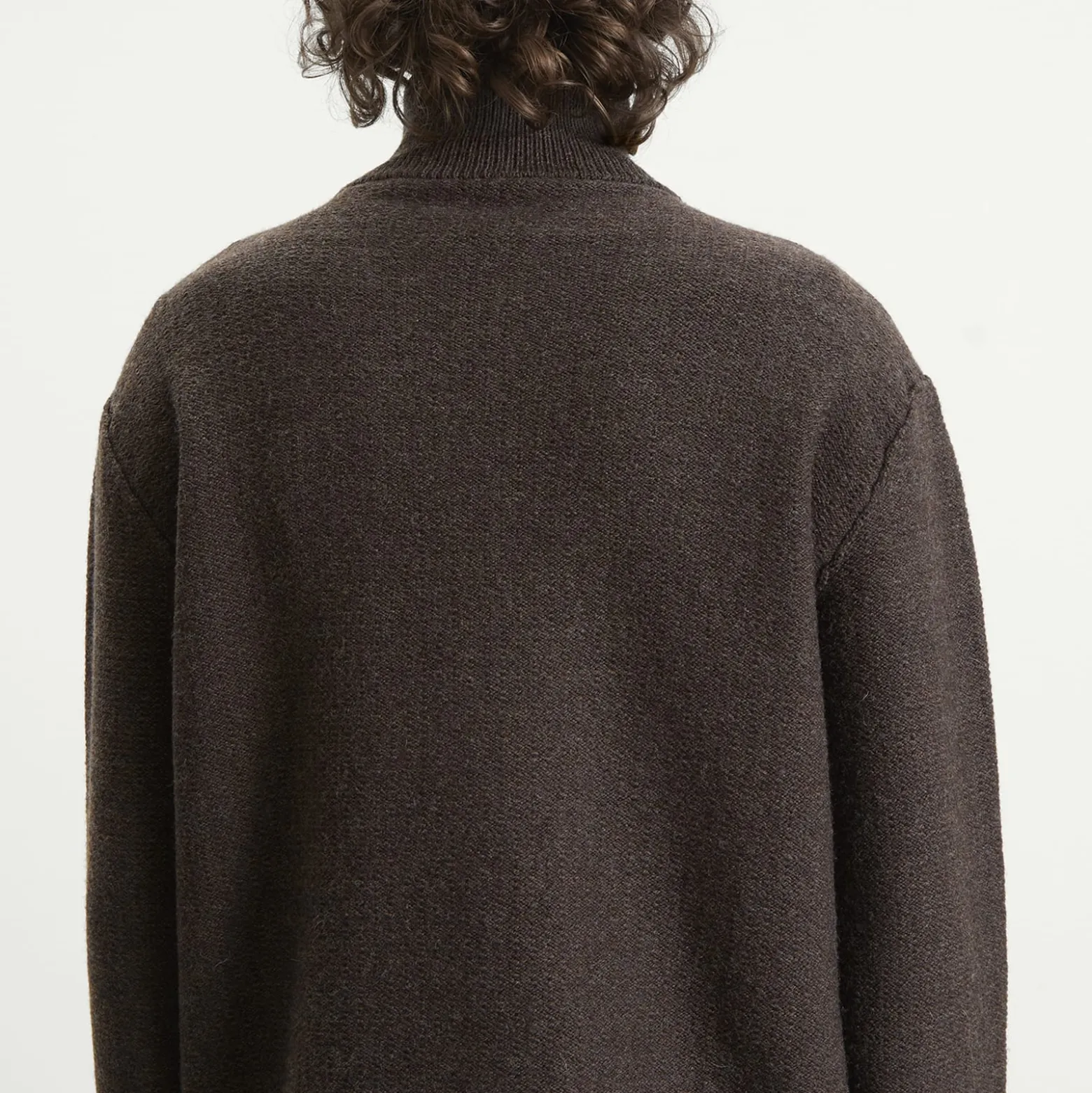 Maison Margiela Wool Distress Half Zip Knit