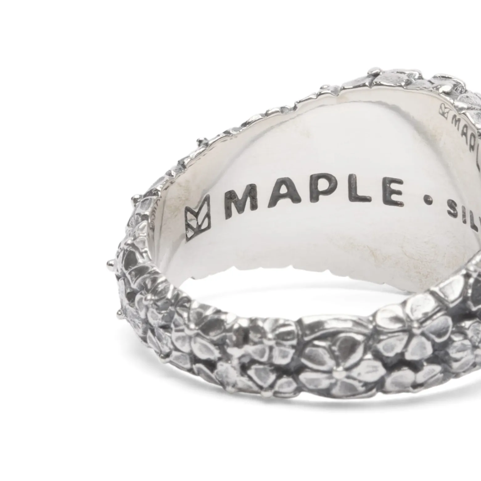 Maple Floral Oval Signet Ring
