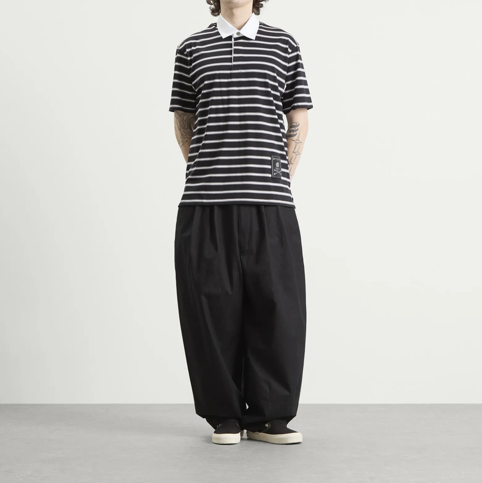MASTERMIND WORLD Fine Gauge Stripe Ss Rugby Shirt