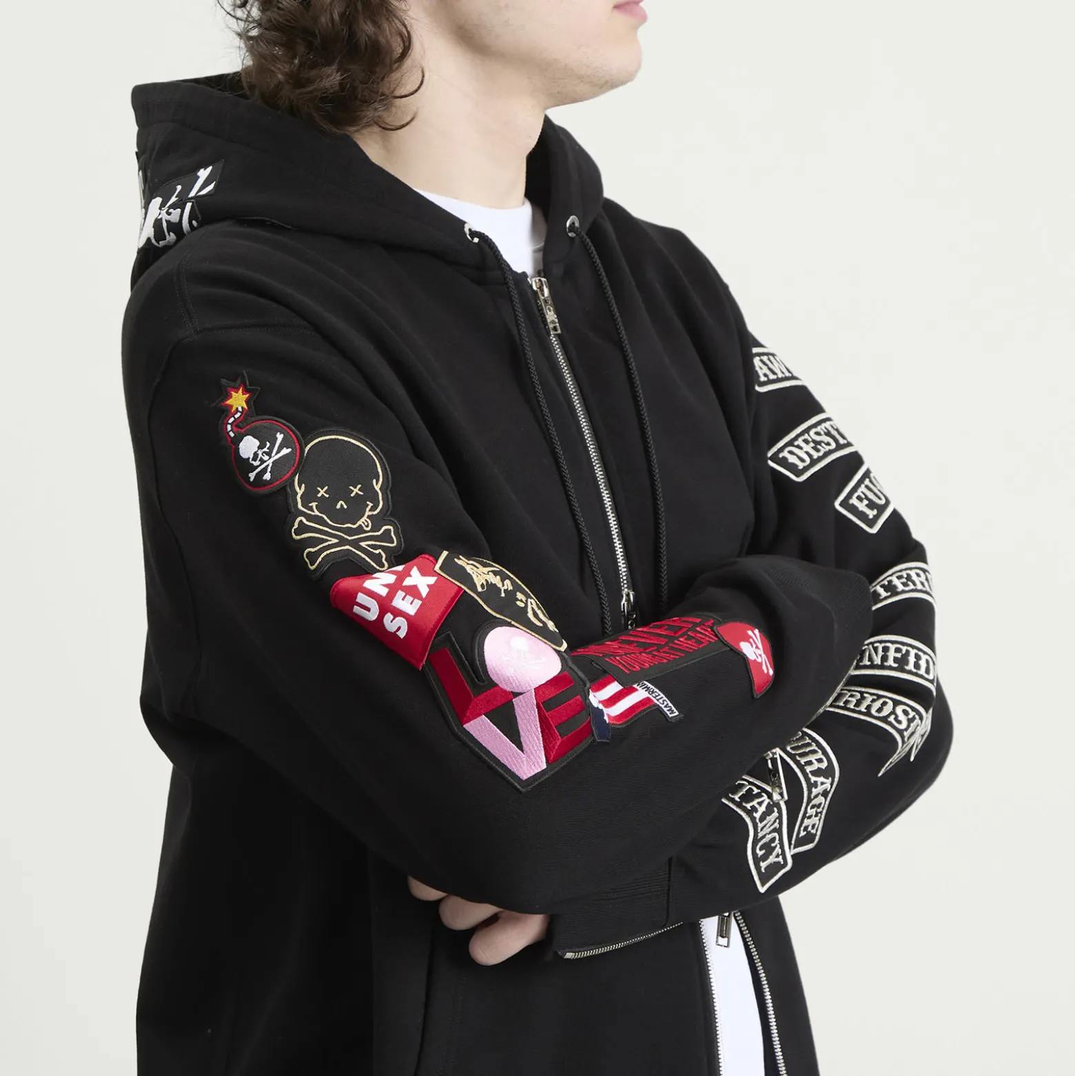 MASTERMIND WORLD Multi Patched Zip-Up Hoodie