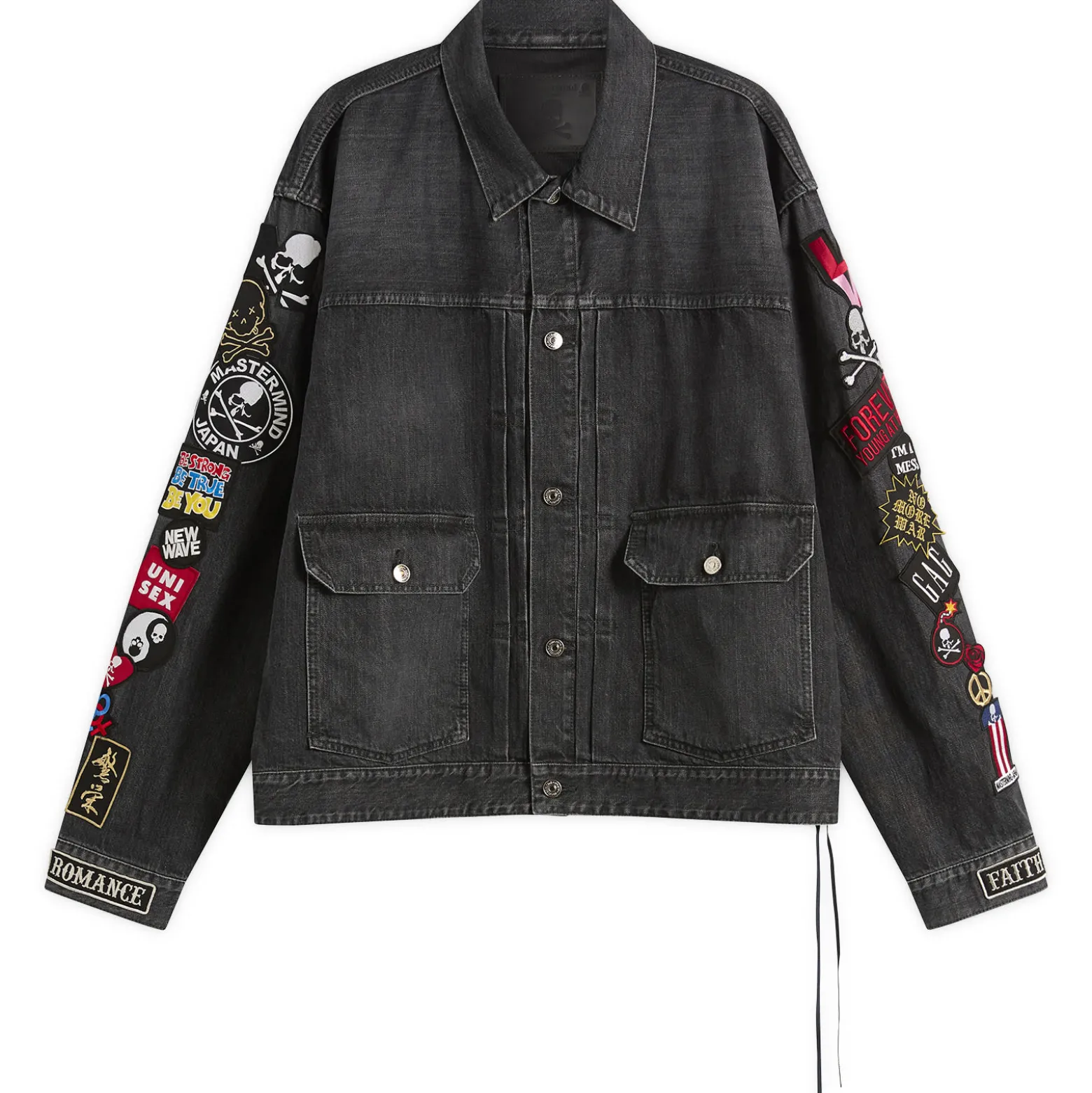 MASTERMIND WORLD Patched Denim Jacket