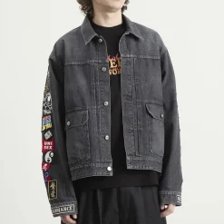 MASTERMIND WORLD Patched Denim Jacket