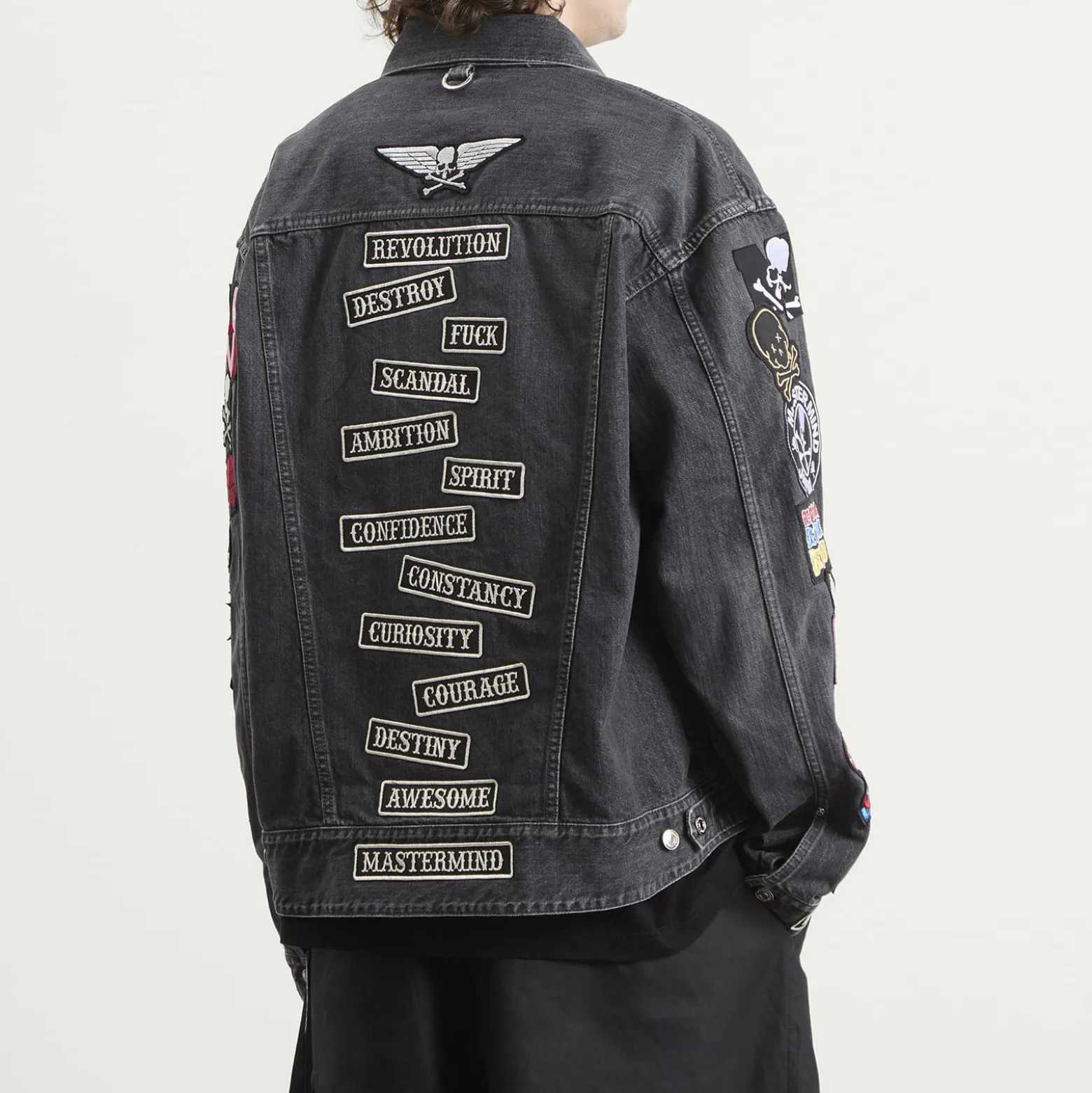 MASTERMIND WORLD Patched Denim Jacket