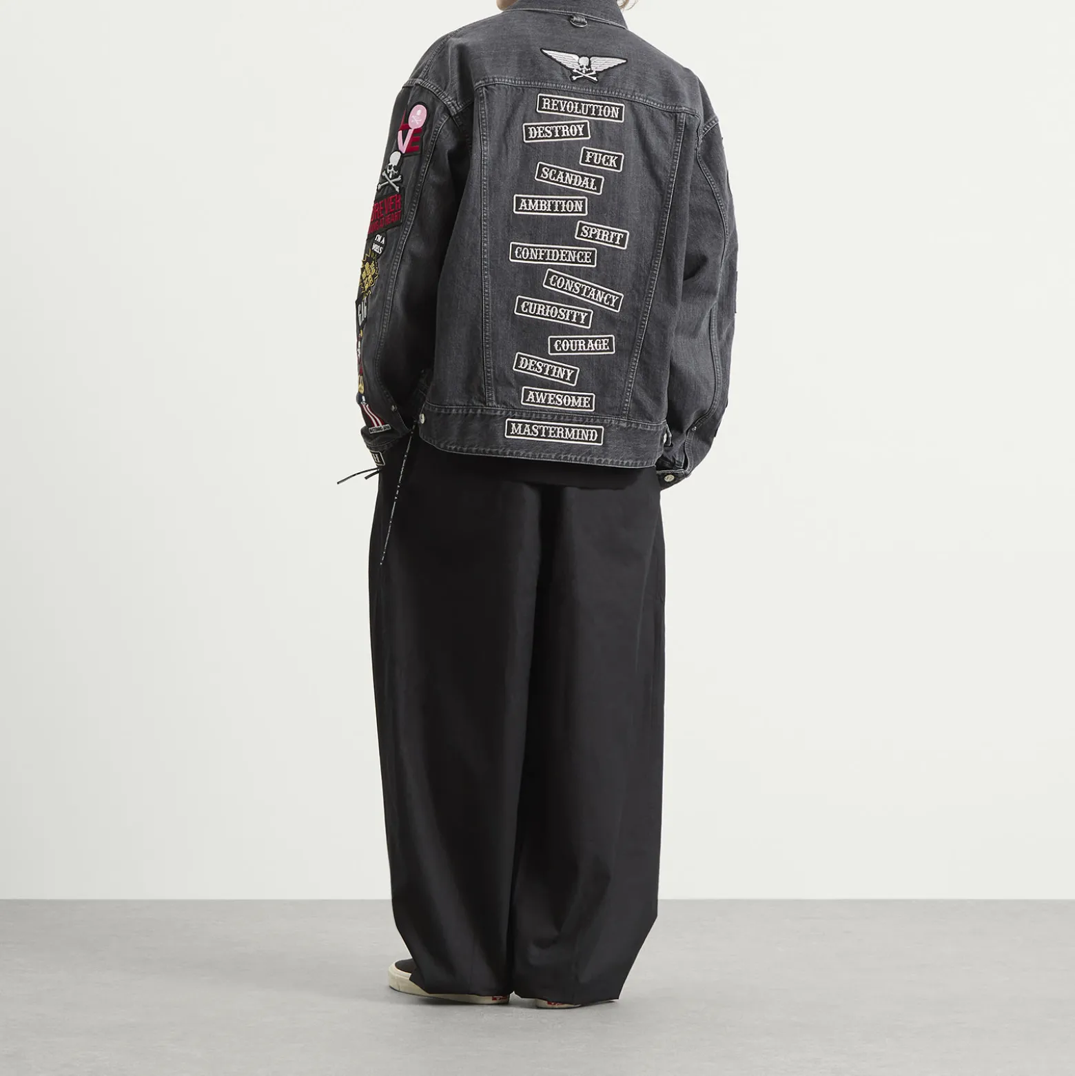 MASTERMIND WORLD Patched Denim Jacket