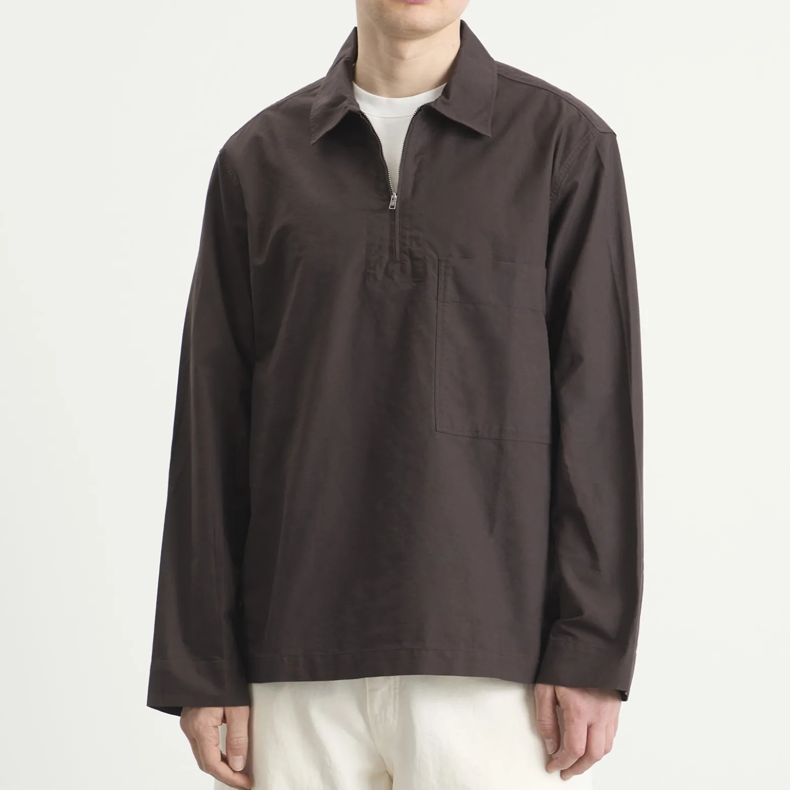 MHL by Margaret Howell Long Sleeve Half Zip Pull On Shirt
