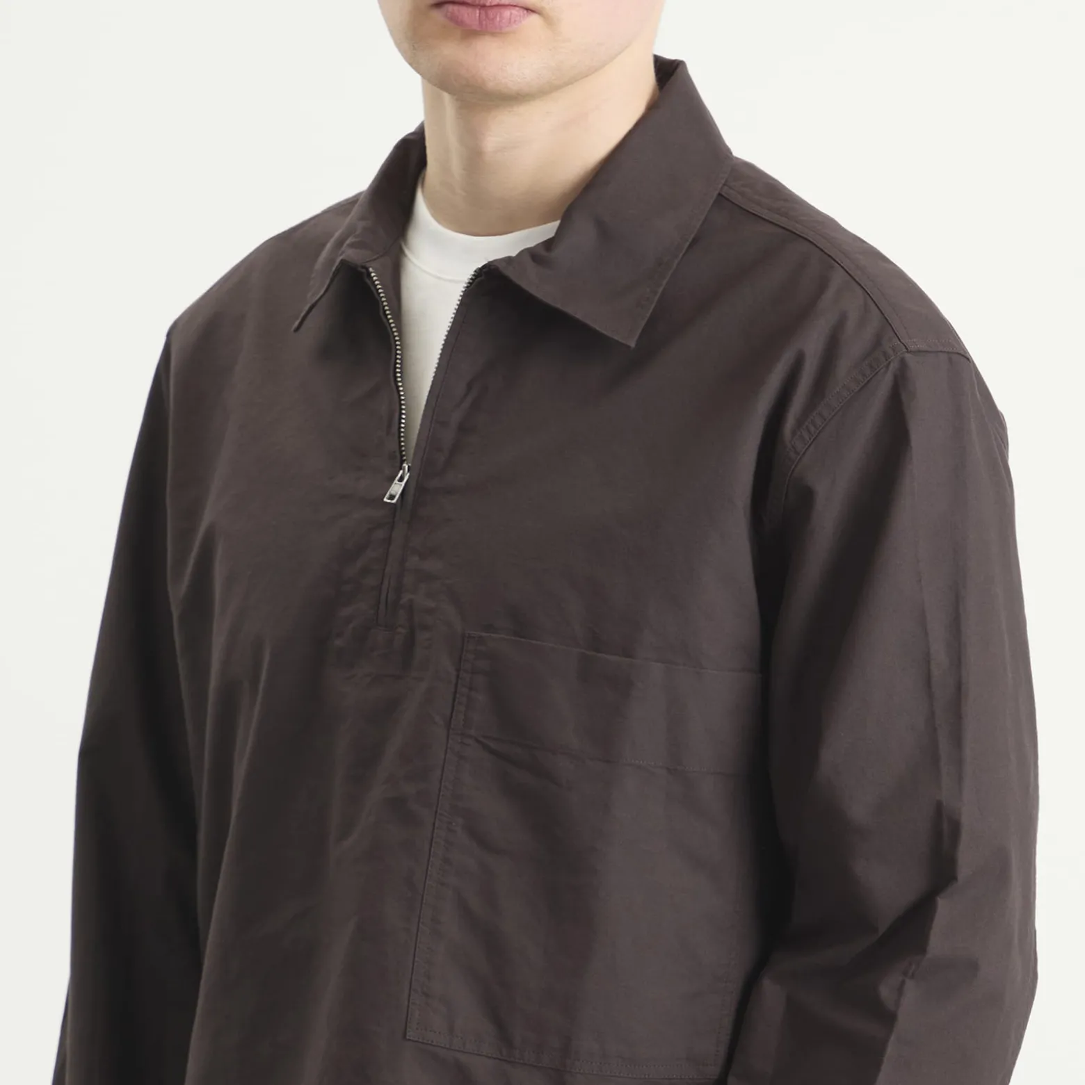 MHL by Margaret Howell Long Sleeve Half Zip Pull On Shirt