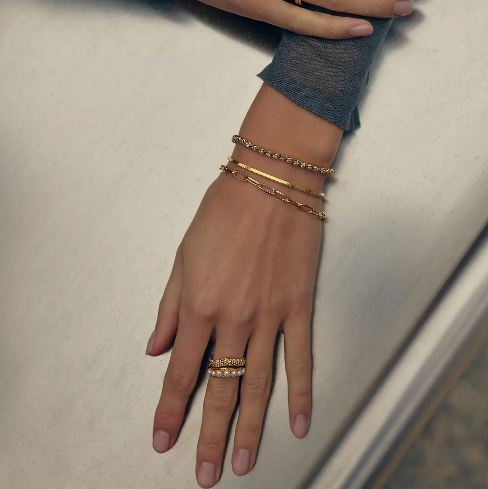 Missoma Pearl Baya Stacking Ring Set
