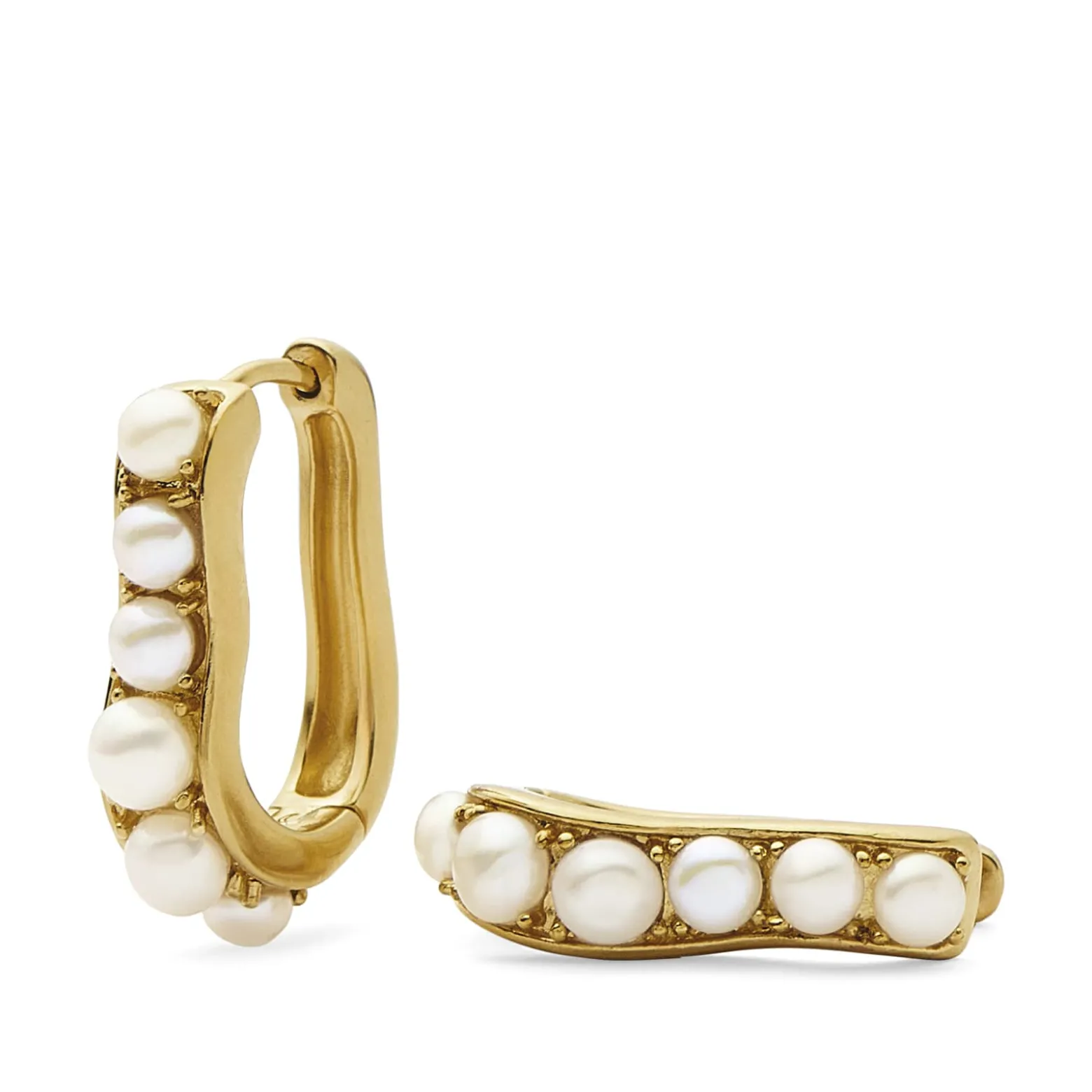 Missoma Pearl Wave Small Hoop Earrings