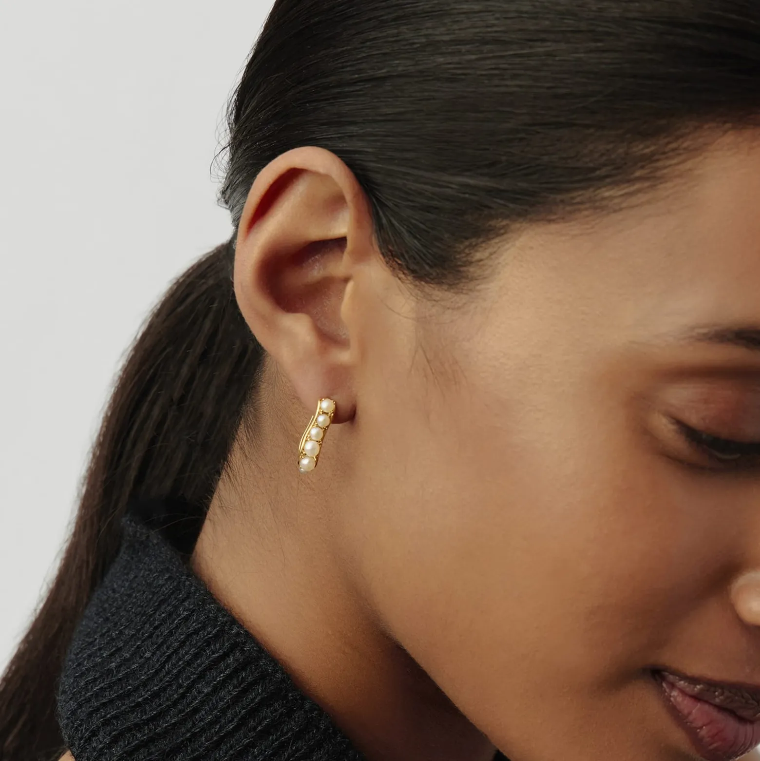 Missoma Pearl Wave Small Hoop Earrings