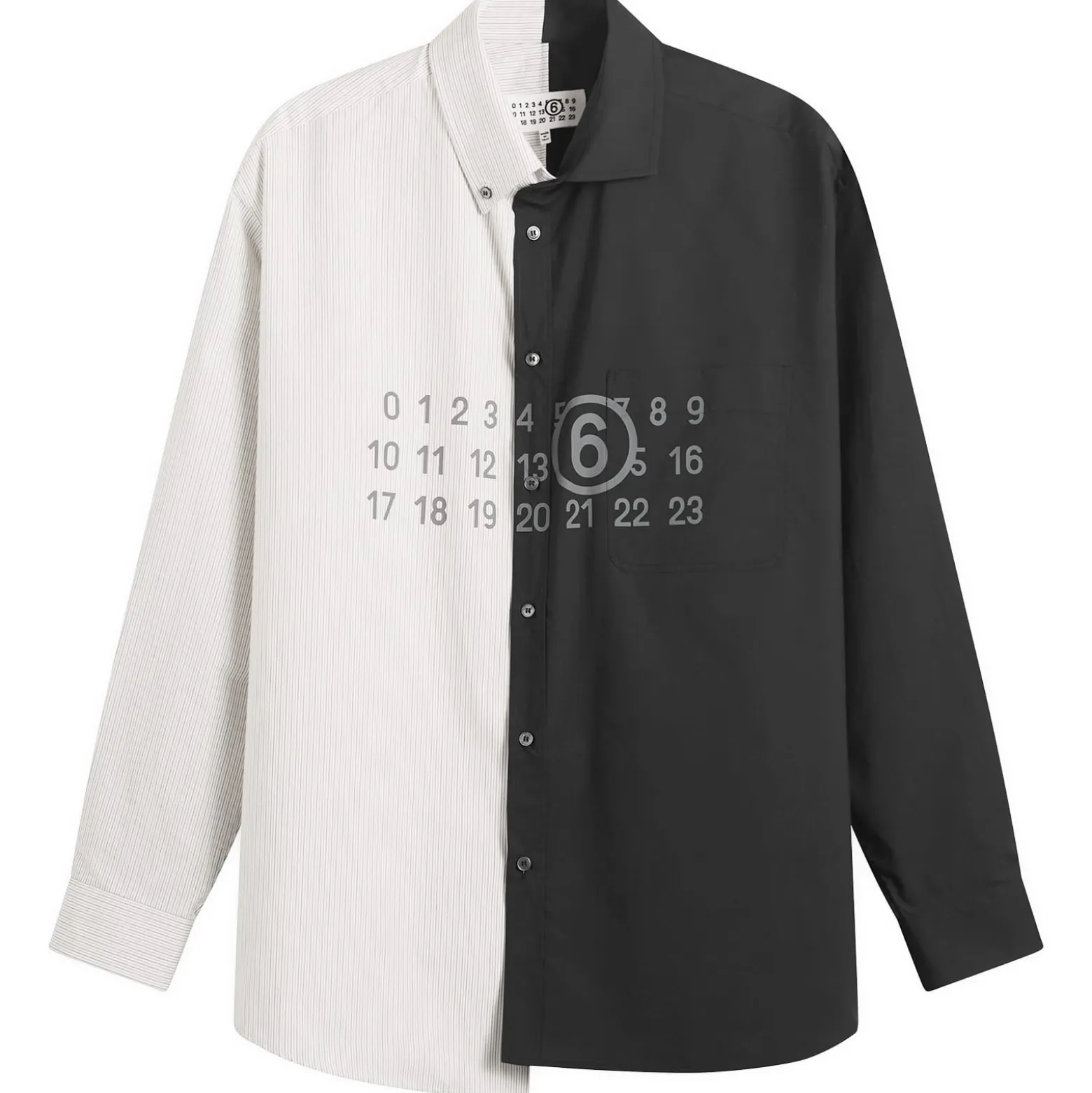 MM6 Maison Margiela Bi-Colour Cotton Numbers Shirt