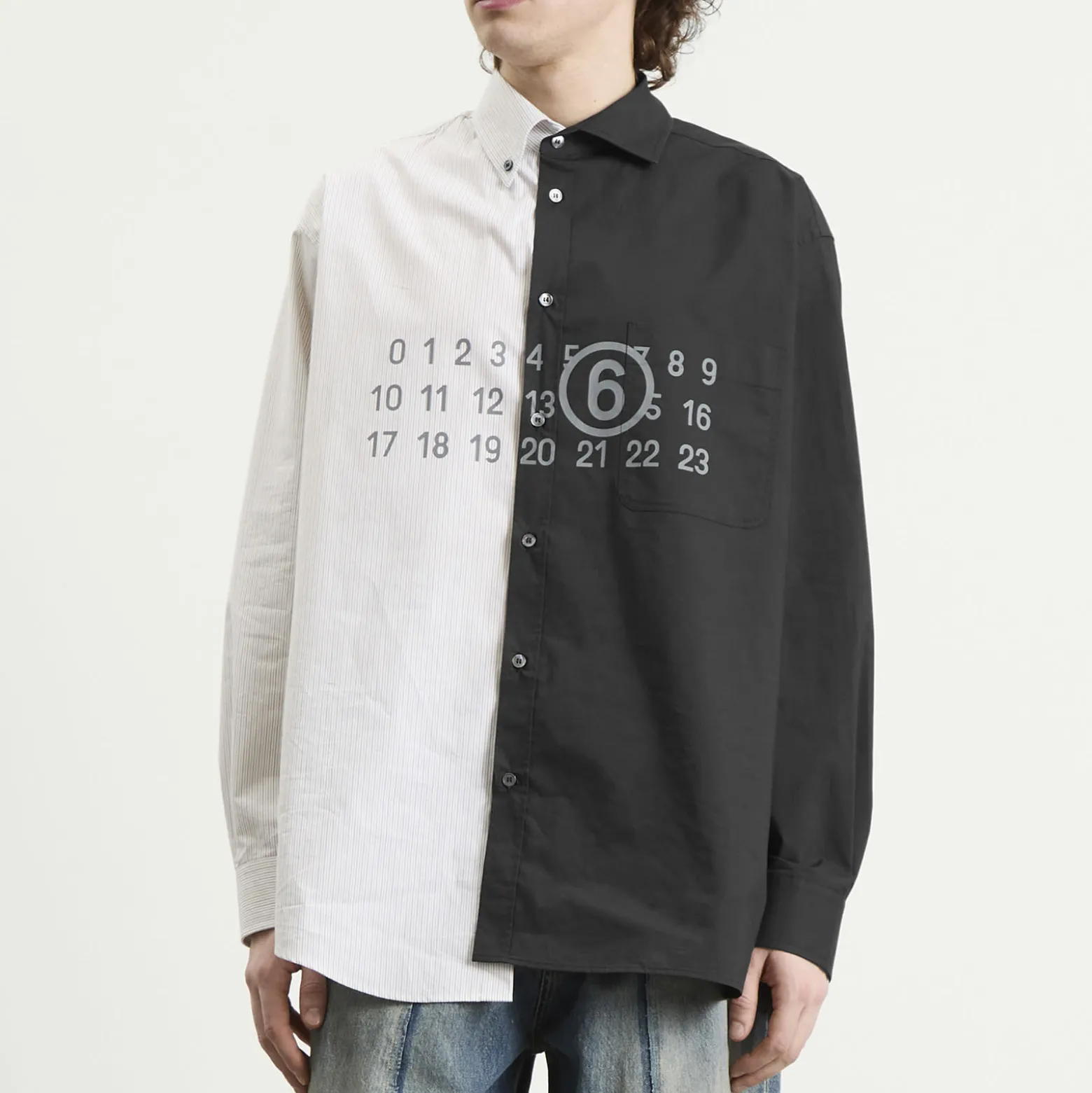 MM6 Maison Margiela Bi-Colour Cotton Numbers Shirt