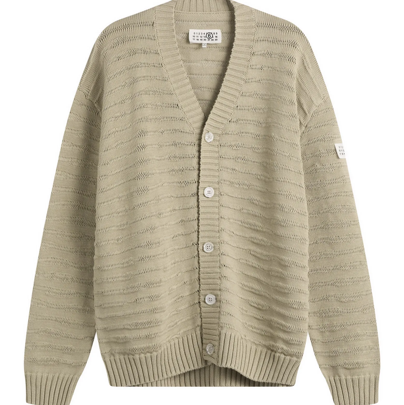 MM6 Maison Margiela Cotton Ribbed Open Weave Cardigan