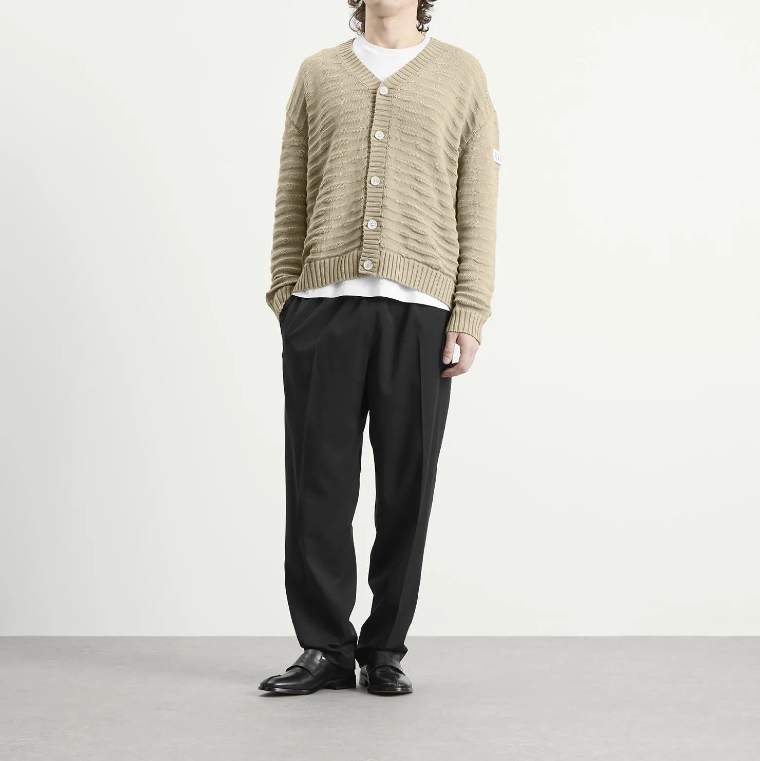 MM6 Maison Margiela Cotton Ribbed Open Weave Cardigan