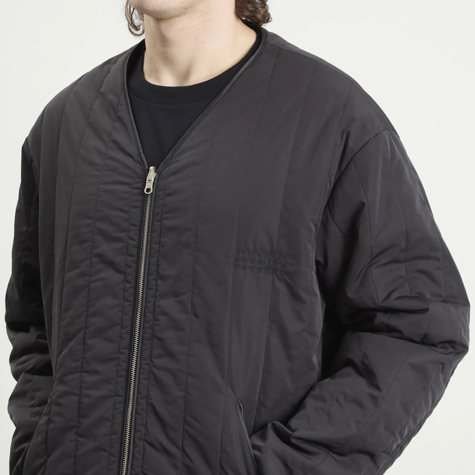 MM6 Maison Margiela Light Padded Collarless Jacket