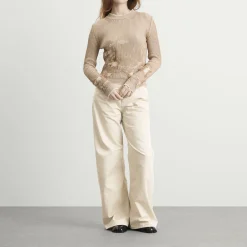 MM6 Maison Margiela Pleat Front Wide Leg Trousers