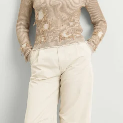 MM6 Maison Margiela Pleat Front Wide Leg Trousers