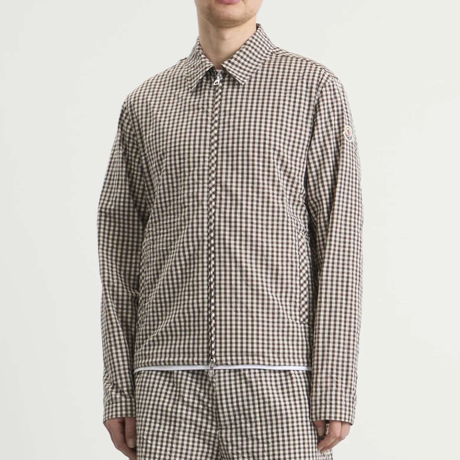 Moncler Checked Zip Up Shirt Jacket