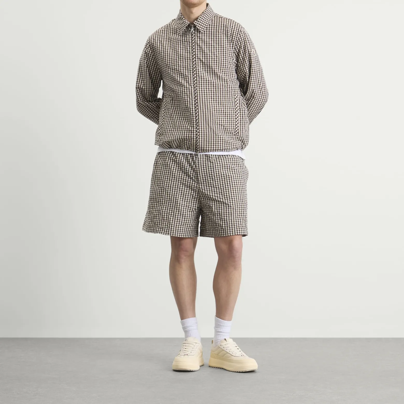 Moncler Checked Zip Up Shirt Jacket
