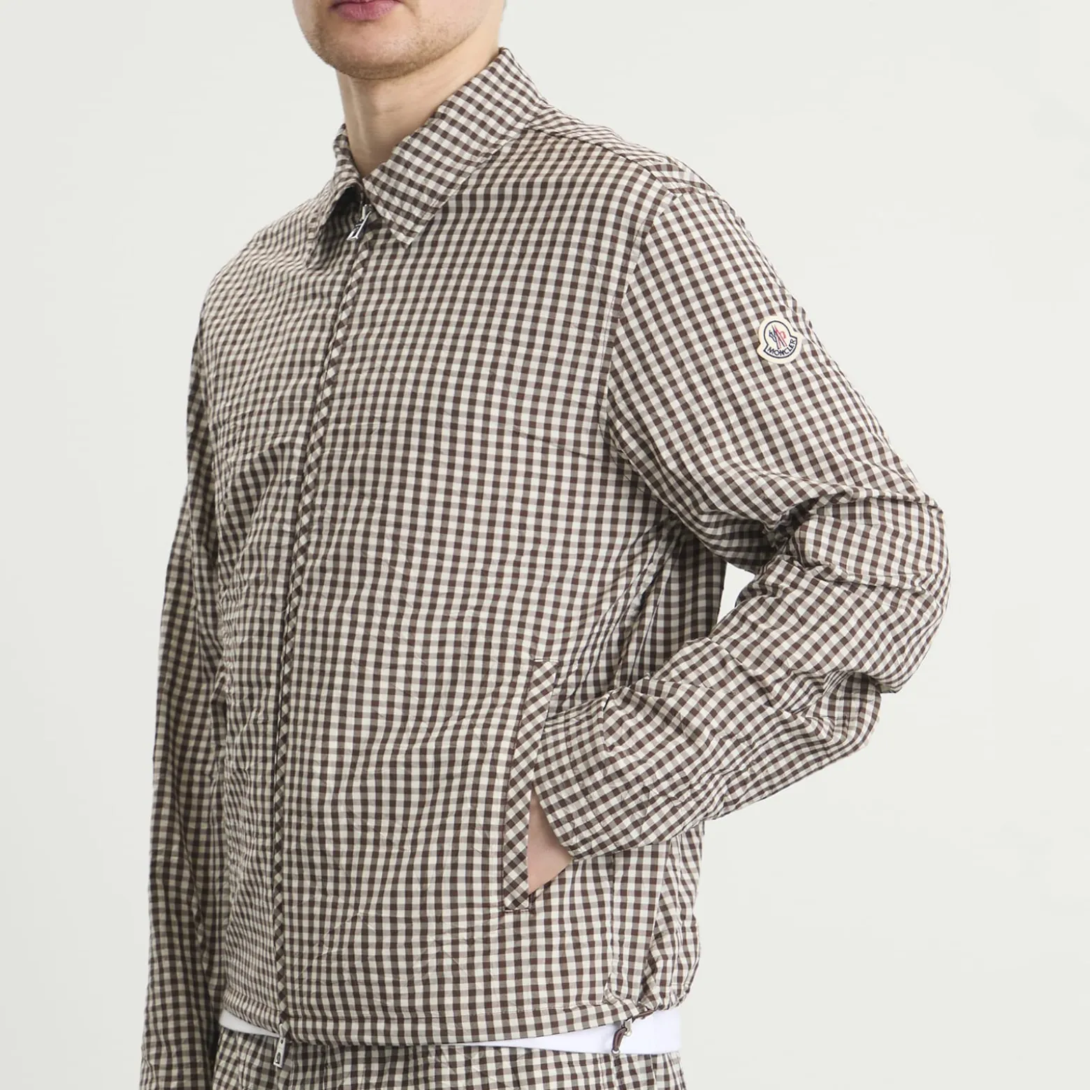 Moncler Checked Zip Up Shirt Jacket