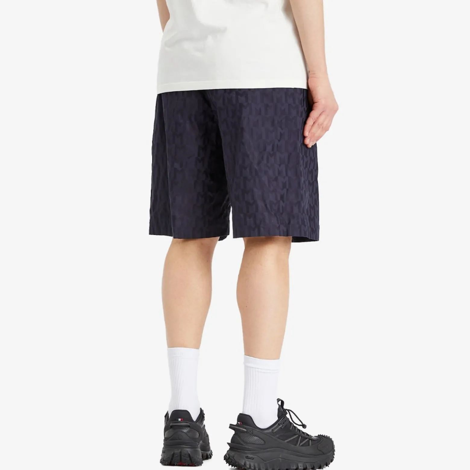 Moncler Cotton Monogram Jacquard Shorts