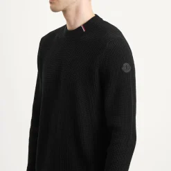 Moncler Cotton Woven Crew Neck Jumper