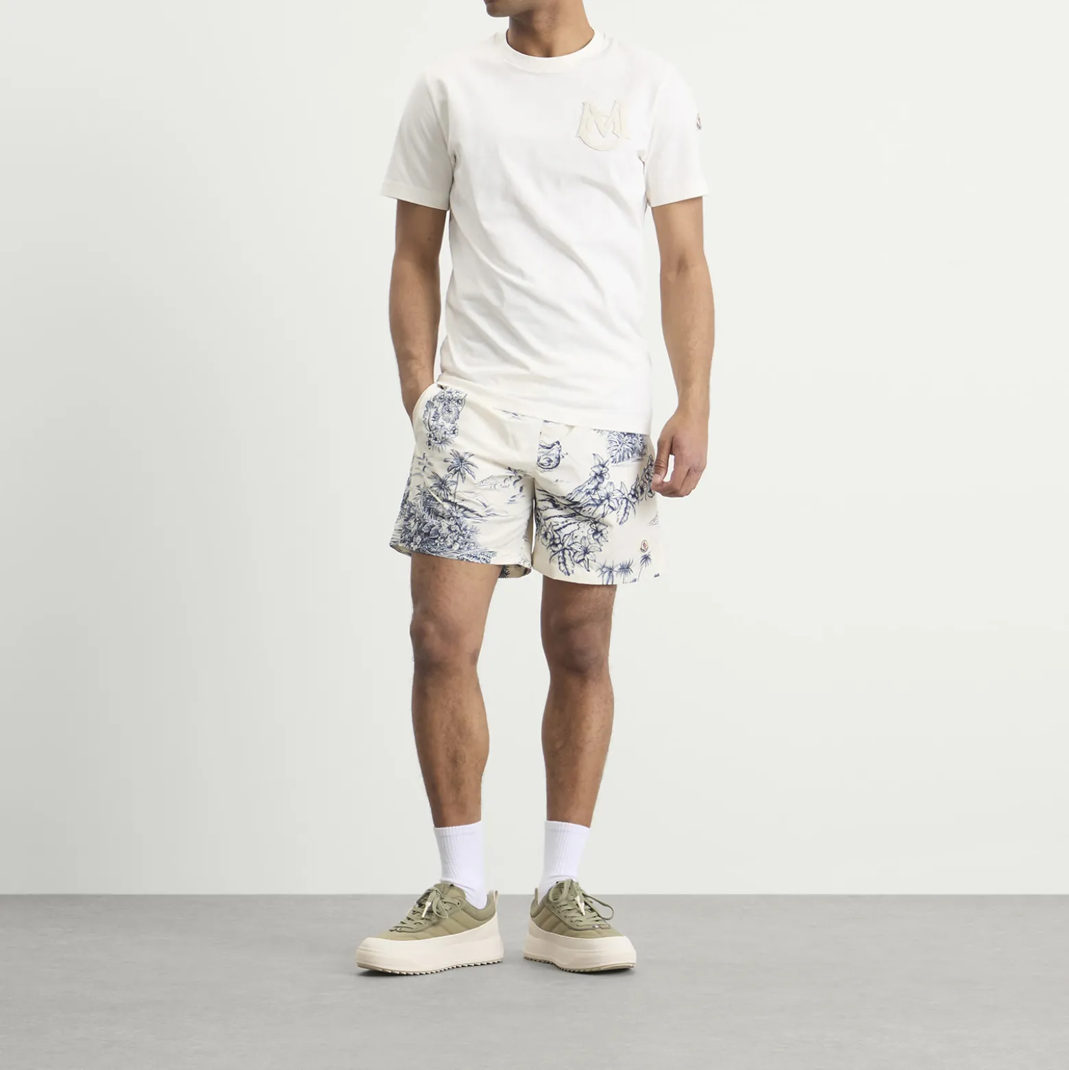 Moncler Hawaiian Print Swim Shorts
