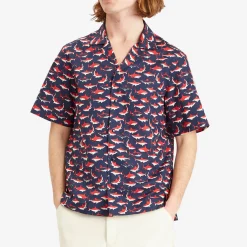 Moncler Little Sharks Printed Cotton Poplin Shirt